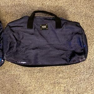 Victoria Secrets PINK Navy Sequin Duffel Bag